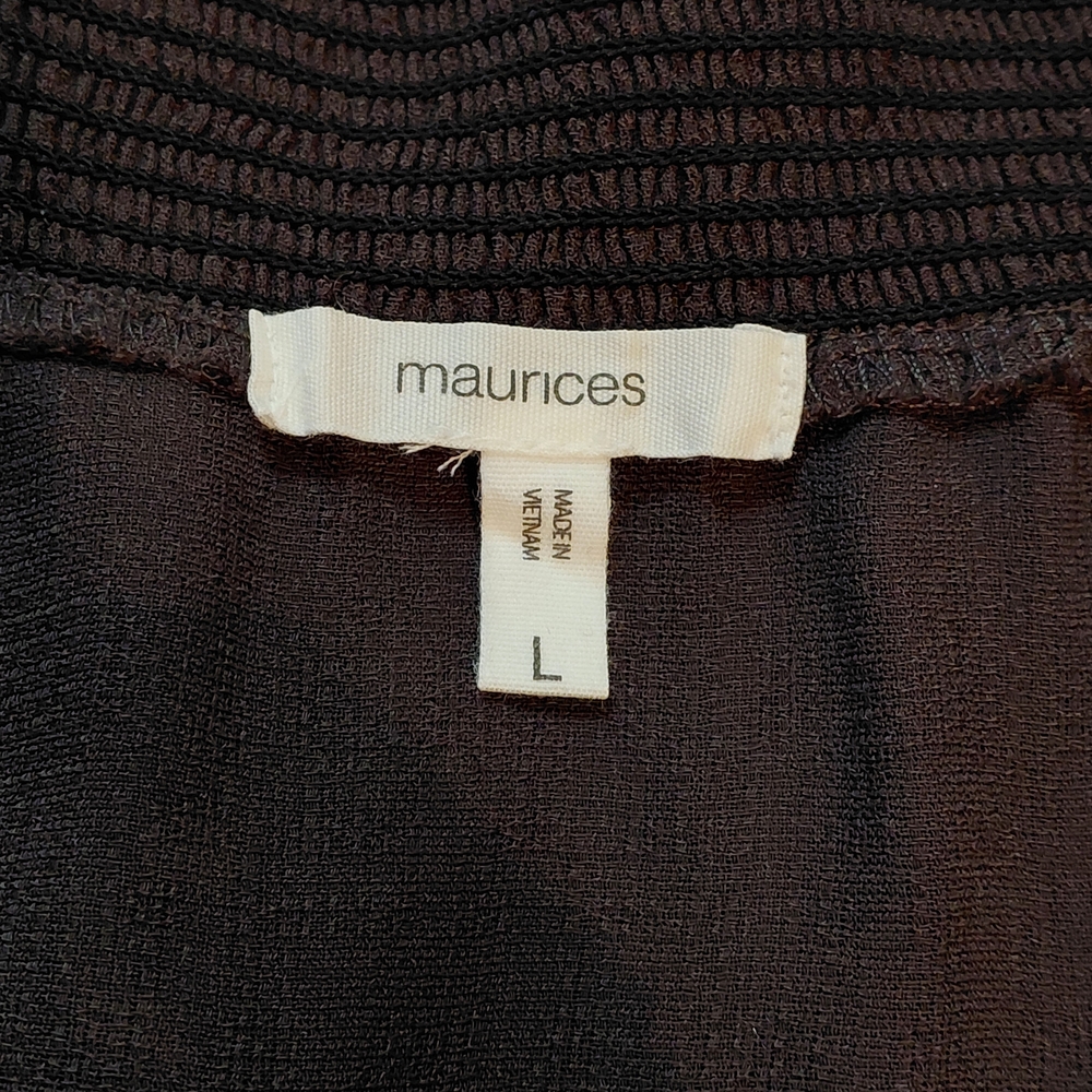 Maurices Black Off the Shoulder Peasant Blouse Size L  (E15) - Picture 6 of 6